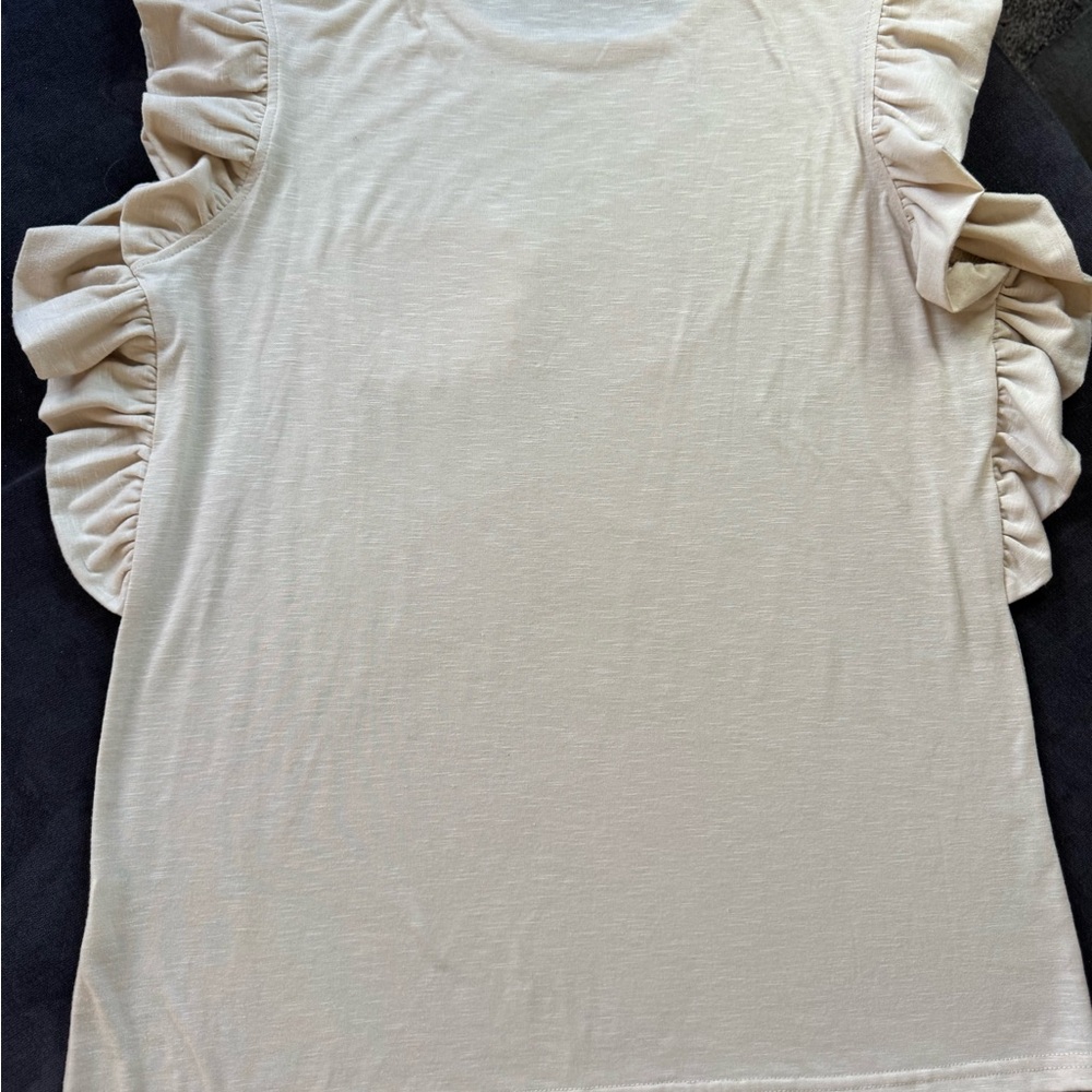 MARELLA Beige Ruffle Sleeve Top - Picture 6 of 7